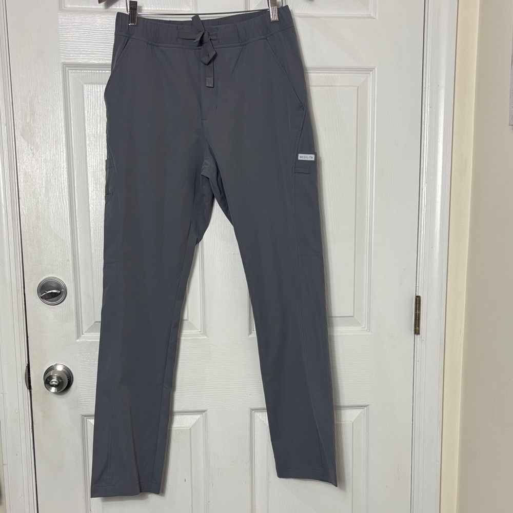 MEDELITA Gray Medical Scubs pants lots of pockets size Small scrub pants